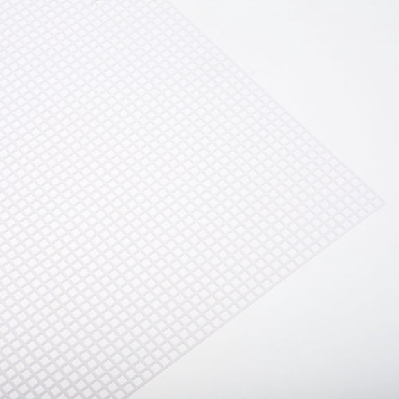 Amosfun 5Pcs Durable Plastic Mesh Fabric White for Craft Embroidery and Cross Stitch Needlework