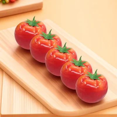 Amosfun 5Pcs Lifelike Tomato Model Simulated Tomato Models Red Foams Display Props Photo Background