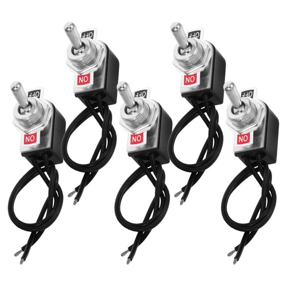 Amosfun 5Pcs Heavy Duty Two Way Rocker Switch Weatherproof Automotive Car Marine Use
