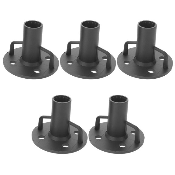 Amosfun 5Pcs Weather Resistant Black Nylon Pole Base for Camping Tent Support and Stability