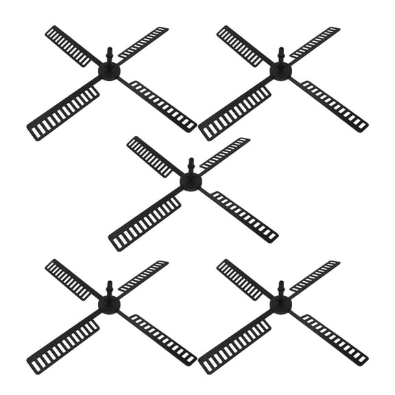 Amosfun 5Sets Windmill Replacement Accessories Black Plastic Durable Waterproof for Garden Decor