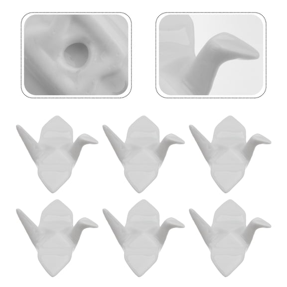 Amosfun Japanese Chopsticks Rest Handmade Thousand Paper Crane Shape White 6 Pcs