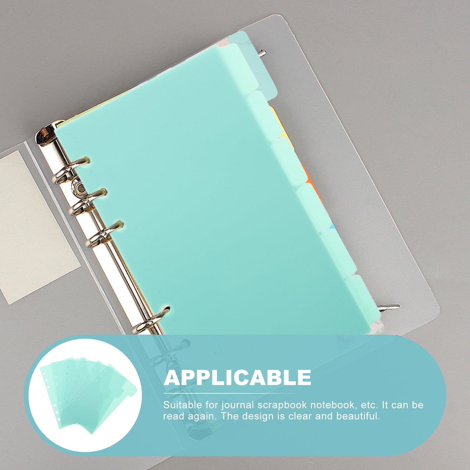 Amosfun Green Plastic Notebook Binder Dividers with Tabs for Organized ...