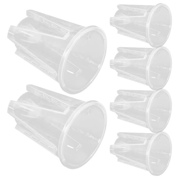 Amosfun 6-Pack Clear Round Nursery Planter Pots Made of PP Plastic for Small Plants and