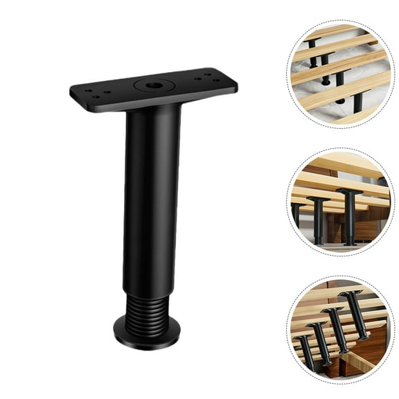 Amosfun 6Pcs Bed Riser Adjustable Black Leg Extender for Homeowners Furniture