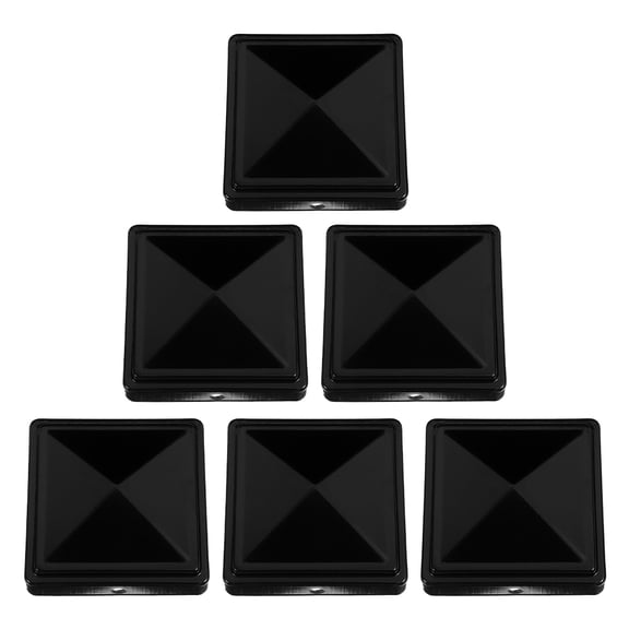 Amosfun 6Pcs Black Aluminum Post Covers Square Fence Cap Protector for Home Deck Posts