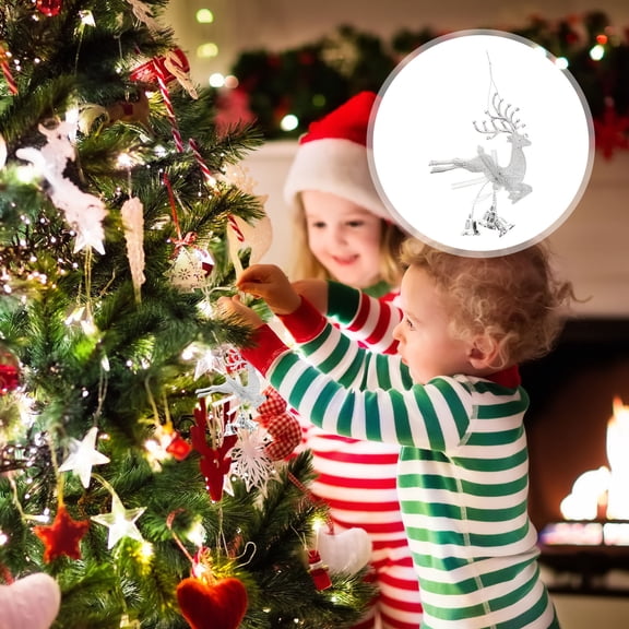 Amosfun 6Pcs Christmas Reindeer Bell Ornaments for