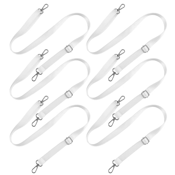 Amosfun 6Pcs Detachable White Corsage Lanyard with Adjustable Length and Dual Swivel Hooks