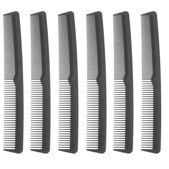 Amosfun 6Pcs Detangling Hair Comb Double Tooth Comb Black for Everyday Use