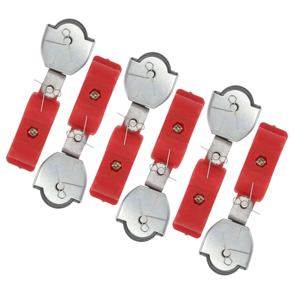 Amosfun 6Pcs Heavy Duty Pulley System Red Cable Pulley with Durable Wire Rope