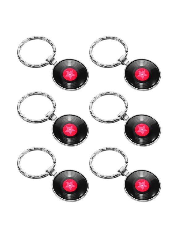 6-Pack Retro Music Keychains, Novelty Key for Decoration, Personal Style, and Accessories