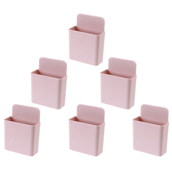 Amosfun Durable Pink ABS Wall Phone Holder, Adhesive Stand for Remote and Mobile, Modern Home Decor