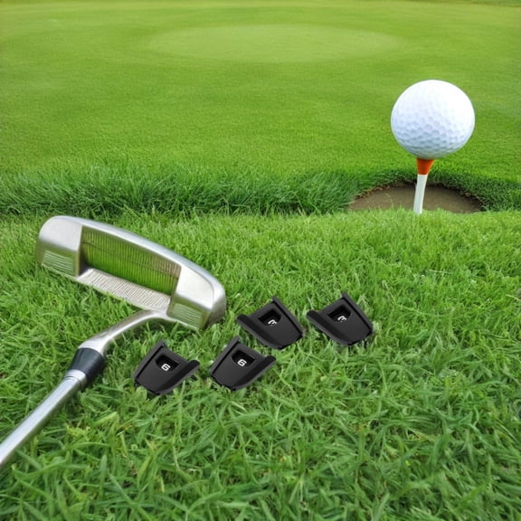 Amosfun 6Pcs Professional Golf Head Cover Tags Black Anti Scratch Number Signs for Club Personalization