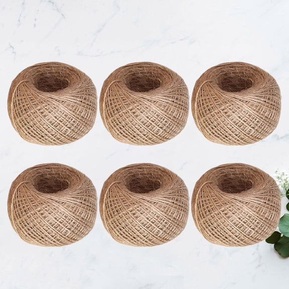 Amosfun 6Pcs Rope for Crafts Natural Jute Packing String for Flower Shop