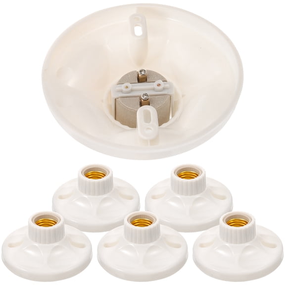 Amosfun 6Pcs Screw in Light Socket E27 White Ceramic Insert for Commercial Lighting