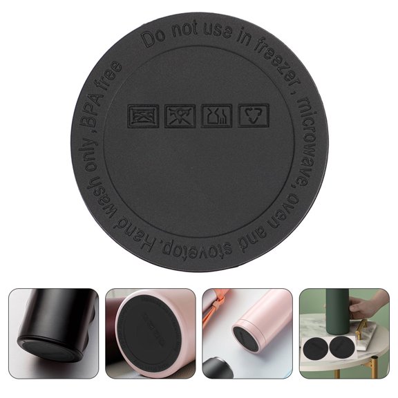 Amosfun 6Pcs Self Adhesive Tumbler Pads Black Rubber Non Slip Cup Coasters For Home Office