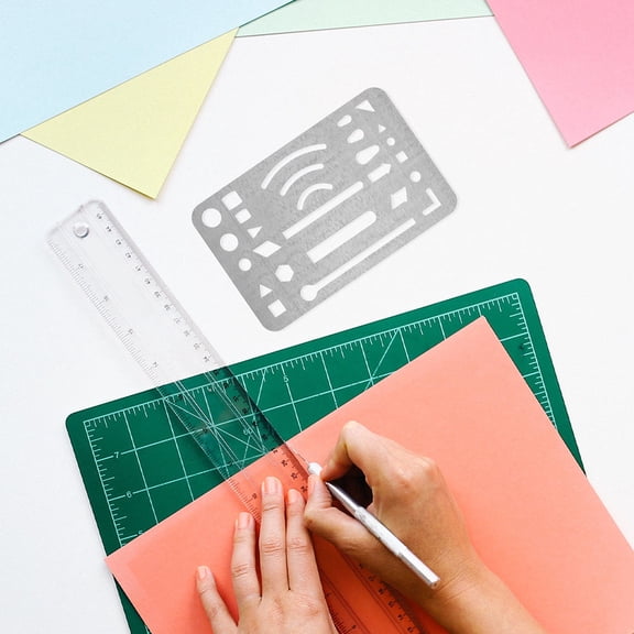 Amosfun 6-Piece Lightweight Stainless Steel Erasing Shield Templates for Precise Drafting, Drawing, and Craft Projects