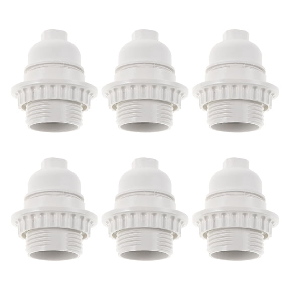 Amosfun 6pcs E26 Threaded Bakelite Light Socket Replacement White US Standard