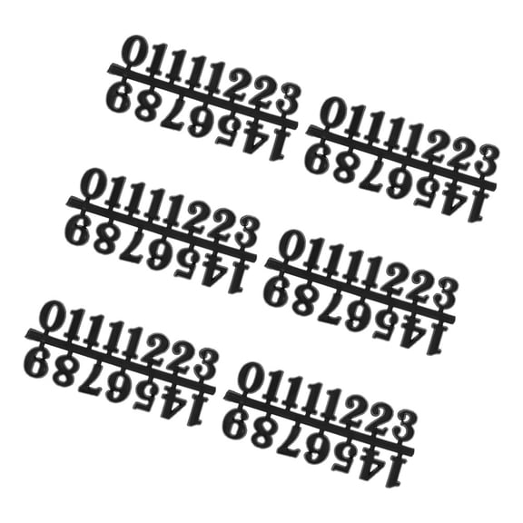 Amosfun Clock Kit with Arabic Numbers, Black Plastic, 6 Sets for Home Decor and Craft Projects