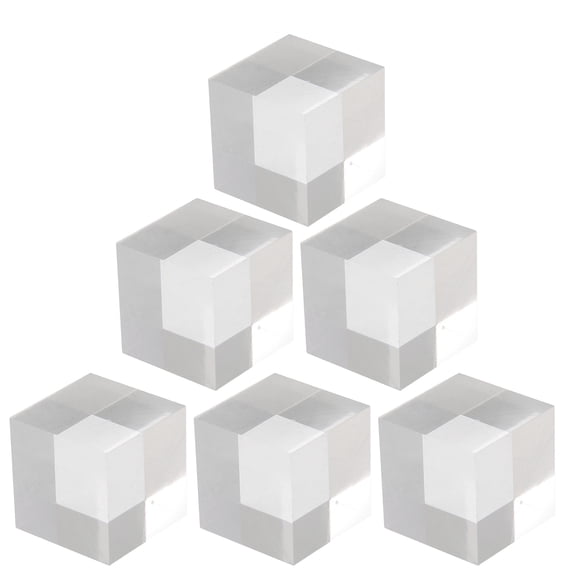 Amosfun 6pcs Acrylic Cube Display Stand Square Block for Award Jewelry