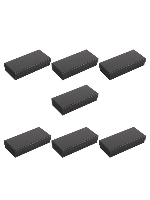 Black Rectangular Paper Watch Display Box with Sponge Lined Interior