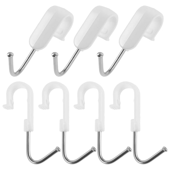Amosfun 7Pcs White Stainless Steel S Shaped Hooks Heavy Duty Wire Rack Hooks for Home Decor