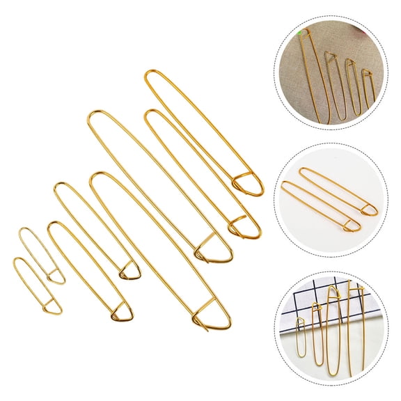 Amosfun 8Pcs Golden Cable Stitch Holders Pins for Knitting with Easy Open Close Design