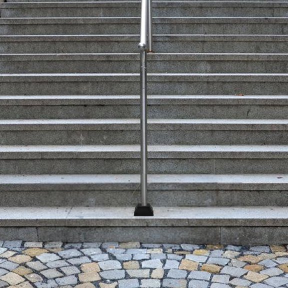 Amosfun 8Pcs Plastic Post Cap Black Decorative Railing Base Cover for Fence and Deck Posts