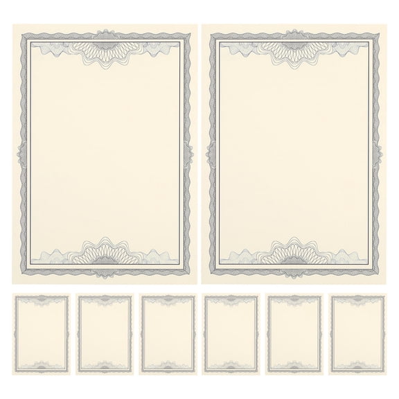 Amosfun 8Pcs School Award Certificate Paper Blank Sheets for Graduation and Recognition Events