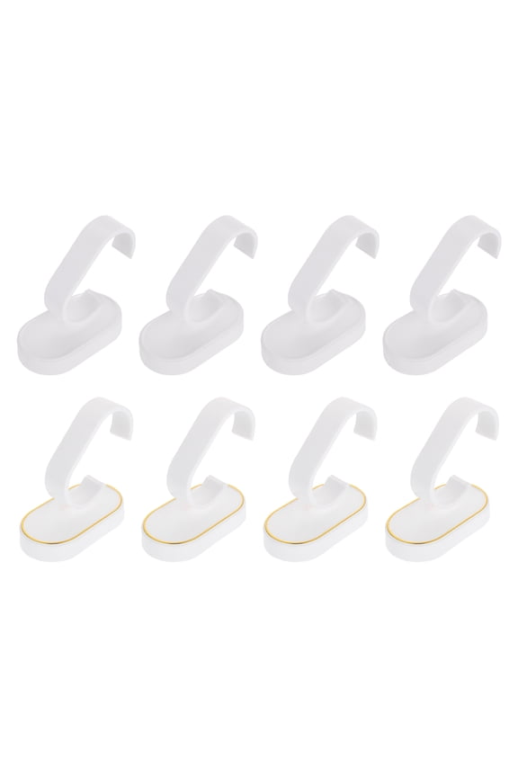 8Pcs White Plastic Watch Stand Secure Watch Holder for Display and Storage