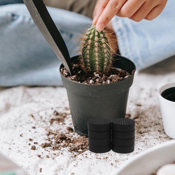 Amosfun 8Pcs Plant Pot Bottom Net Black Leak Proof Flowerpot Drainage Pads