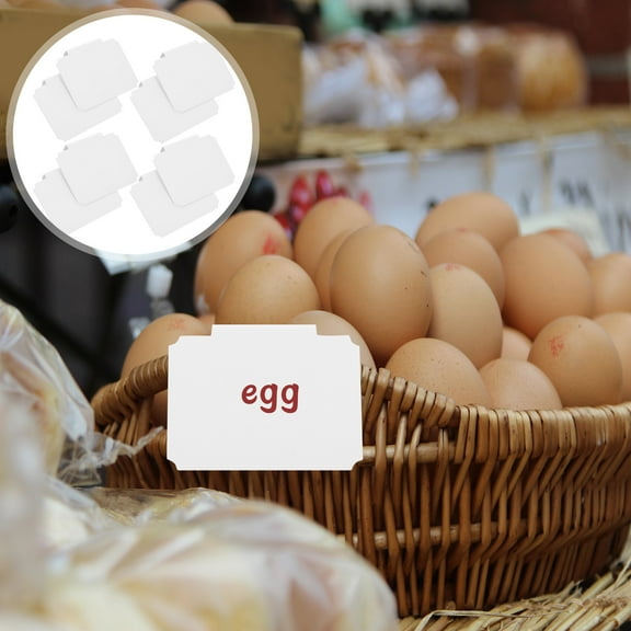 Amosfun 8Pcs White Removable Basket Clips with Chalkboard Label Holder for Display and Organization