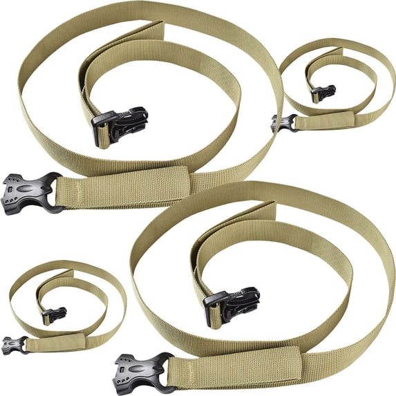 Amosfun 4Pcs Adjustable Khaki Luggage Belts, Travel Suitcase Straps for ...