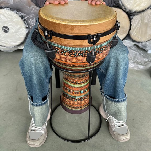 Amosfun Metal African Drum Rack Stand with Stable Support for Drum Practice, Performance, and Display