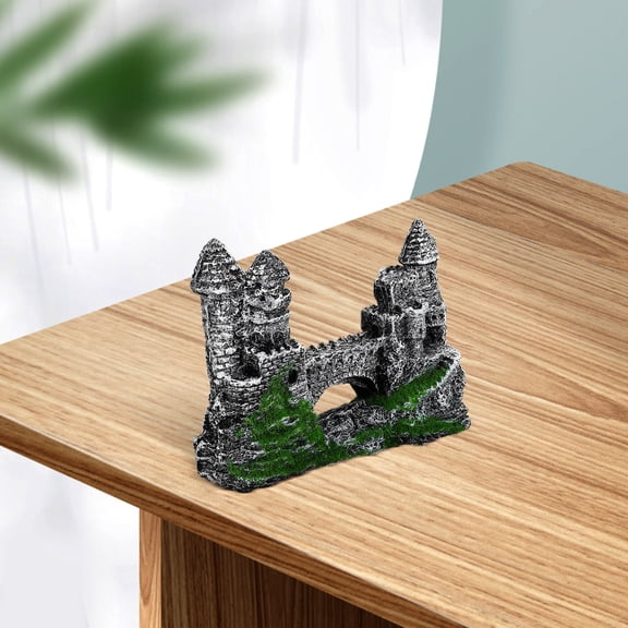 Amosfun Aquarium Castle Stone Decoration with Strong Composite Cement Material