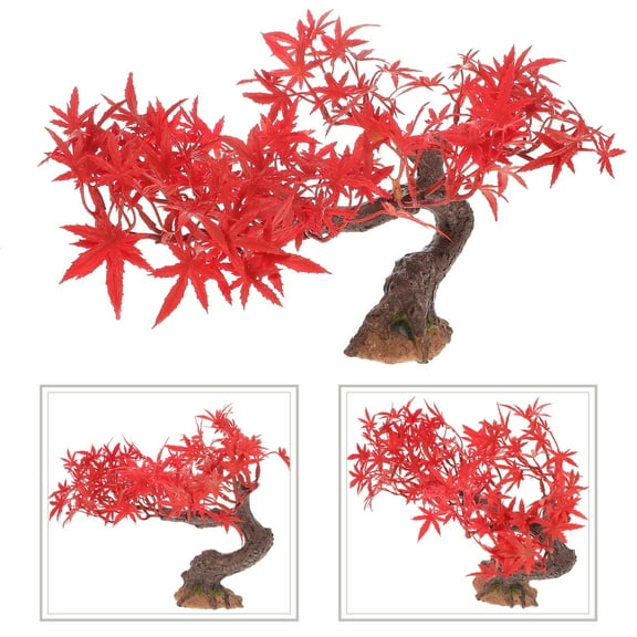 Amosfun Artificial Red Maple Tree Decor for Home and Office Table Decoration with Realistic Design