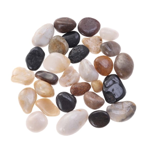 Amosfun Assorted Color Natural Cobblestone Stones Smooth Rain Flower Stones for Creative Decor