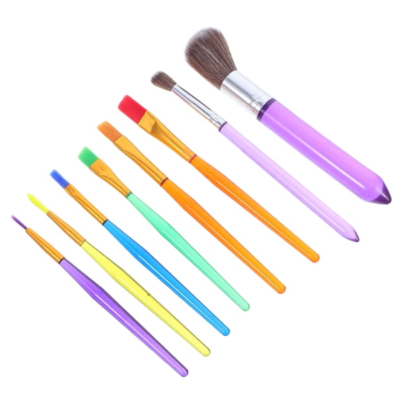 Amosfun Decorating Brush Set, Assorted Colors, Plastic, Simple and Practical, for DIY, 8Pcs