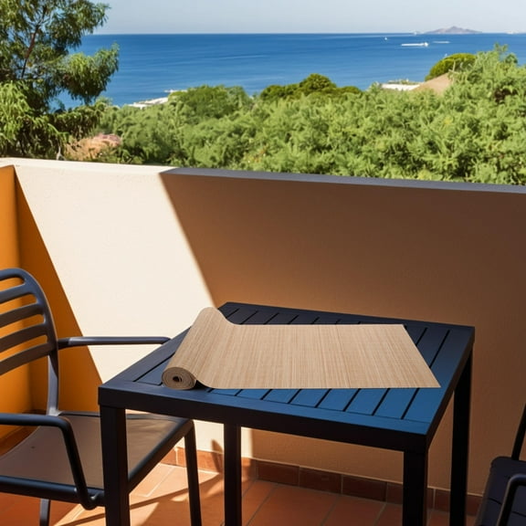 Amosfun Bamboo Runner Khaki Easy to Clean Runner for Homeowners Events 1Pack 78.7*11.8*0.8in