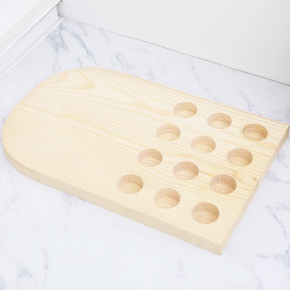 Amosfun Beige Essential Oils Rack for Storage with Simple Slot Structure Easy Access Organizer for Home