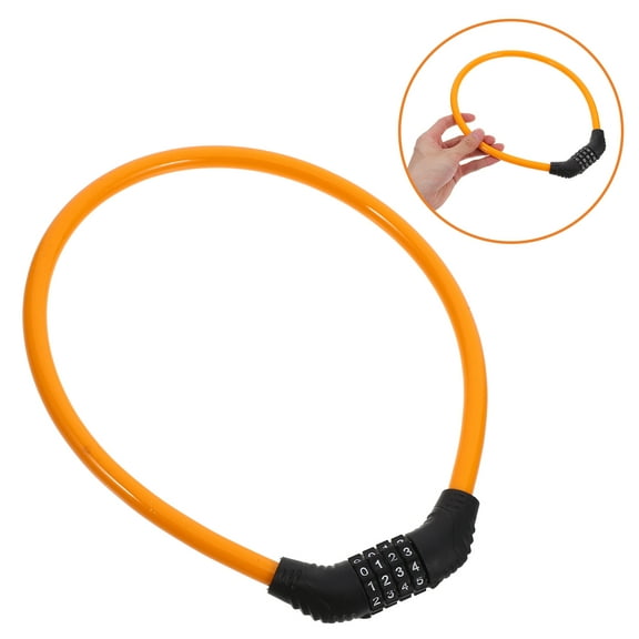Amosfun Multi Functional Orange Bike Lock Chain with Steel and ABS for Outdoor Security