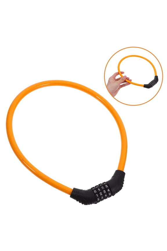 Multi Functional Orange Bike Lock Chain with Keys Steel Anti Theft Lock