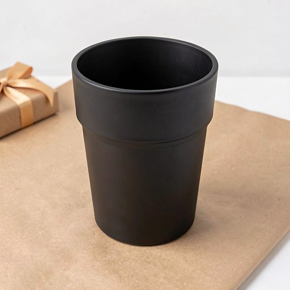 Amosfun Black Flower Pot Hidden Key Holder with Concealed Storage Box
