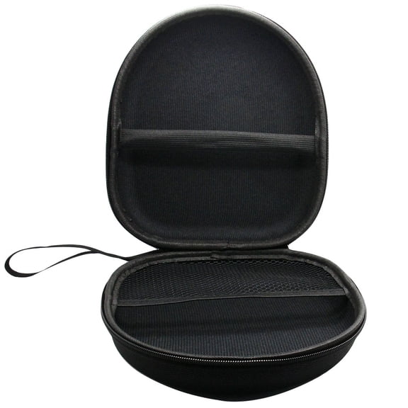 Amosfun Black Headphone Bag with Hardened Interior and Mesh Organizer for Headset Accessories