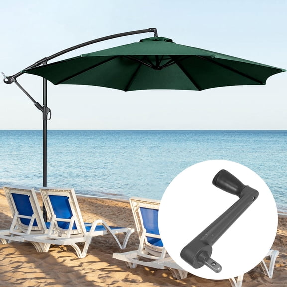 Amosfun Black Patio Umbrella Hand Crank for Outdoor Sunshade with Universal Compatibility