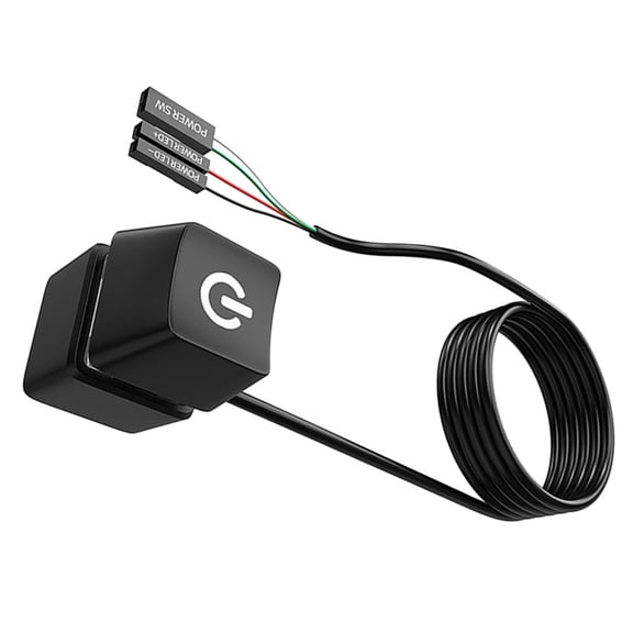 Amosfun Black Pc Power Button with LED Indicator for Desktop Computer Remote Start
