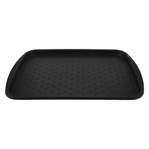 Amosfun Plastic Boot Tray for Entryway, Waterproof PP Shoe Mat, Black