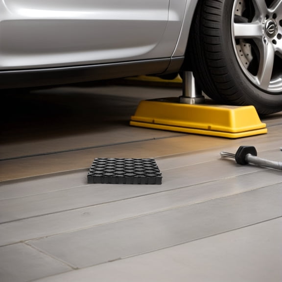 Amosfun Heavy Duty Black Rubber Blocks for Car Lift - Stable Absorption and Anti- Support Mat