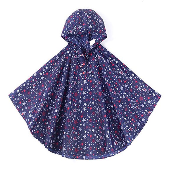 Amosfun Blue Rain Ponchos for School with Lightweight Waterproof Full Coverage and Backpack Friendly Design