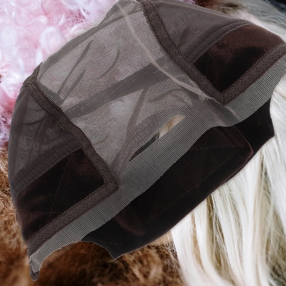 Amosfun Breathable Brown Lace Hair Net with Ushaped Design and Doublesided Velvet for Comfortable Wear